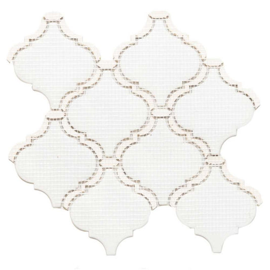 Akoya Pearl in Calacatta Glass Tile
