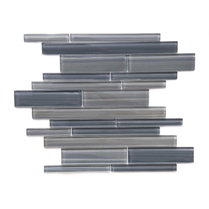Brushed in Grey Glass Tile