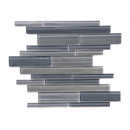 Brushed in Grey Glass Tile