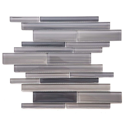 Brushed in Taupe Glass Tile