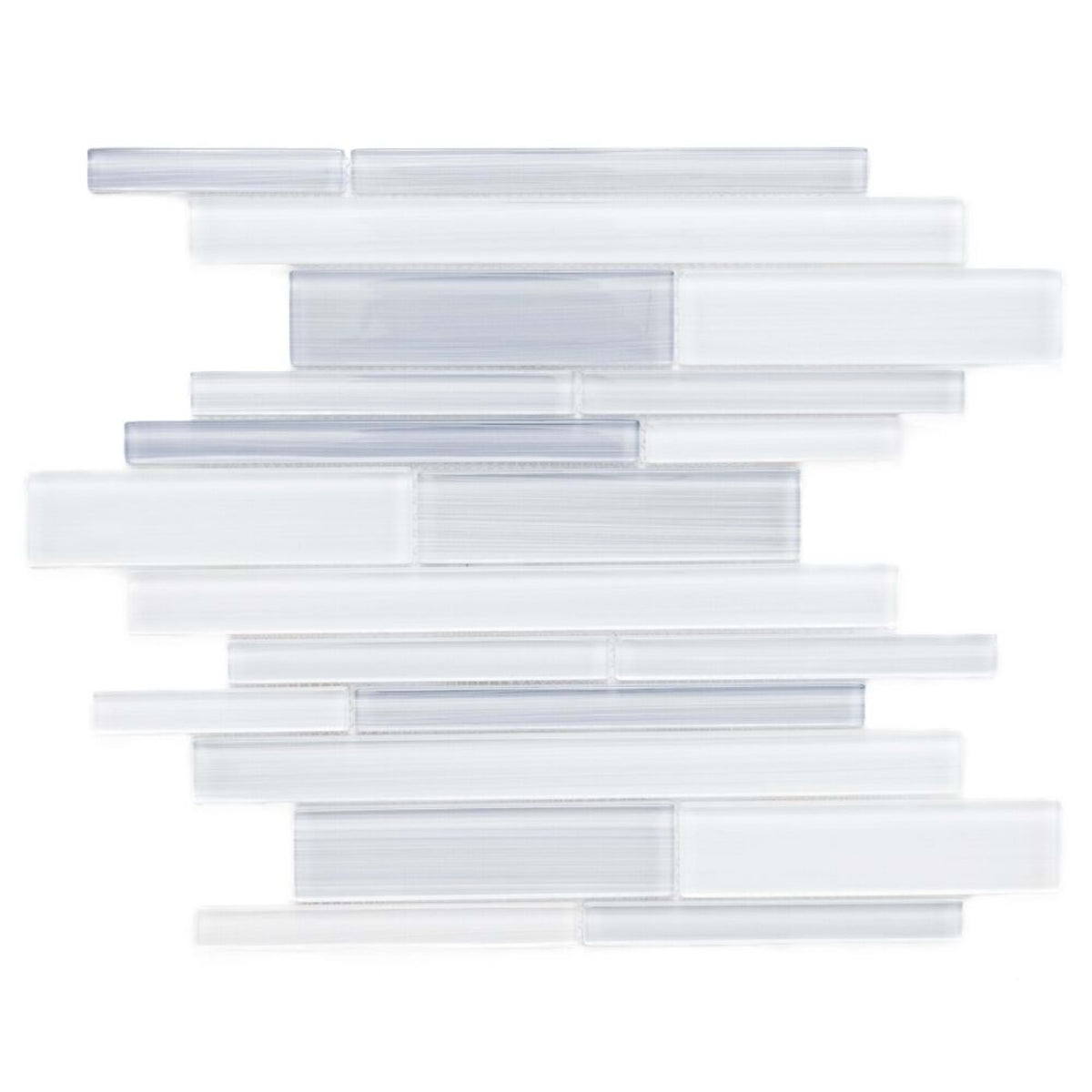 Brushed in White Glass Tile