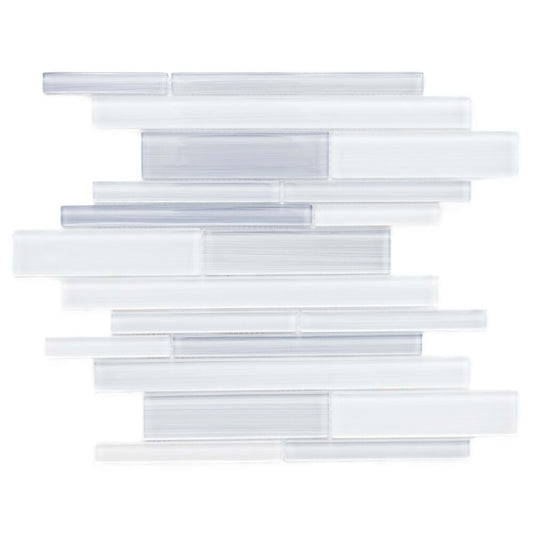 Brushed in White Glass Tile