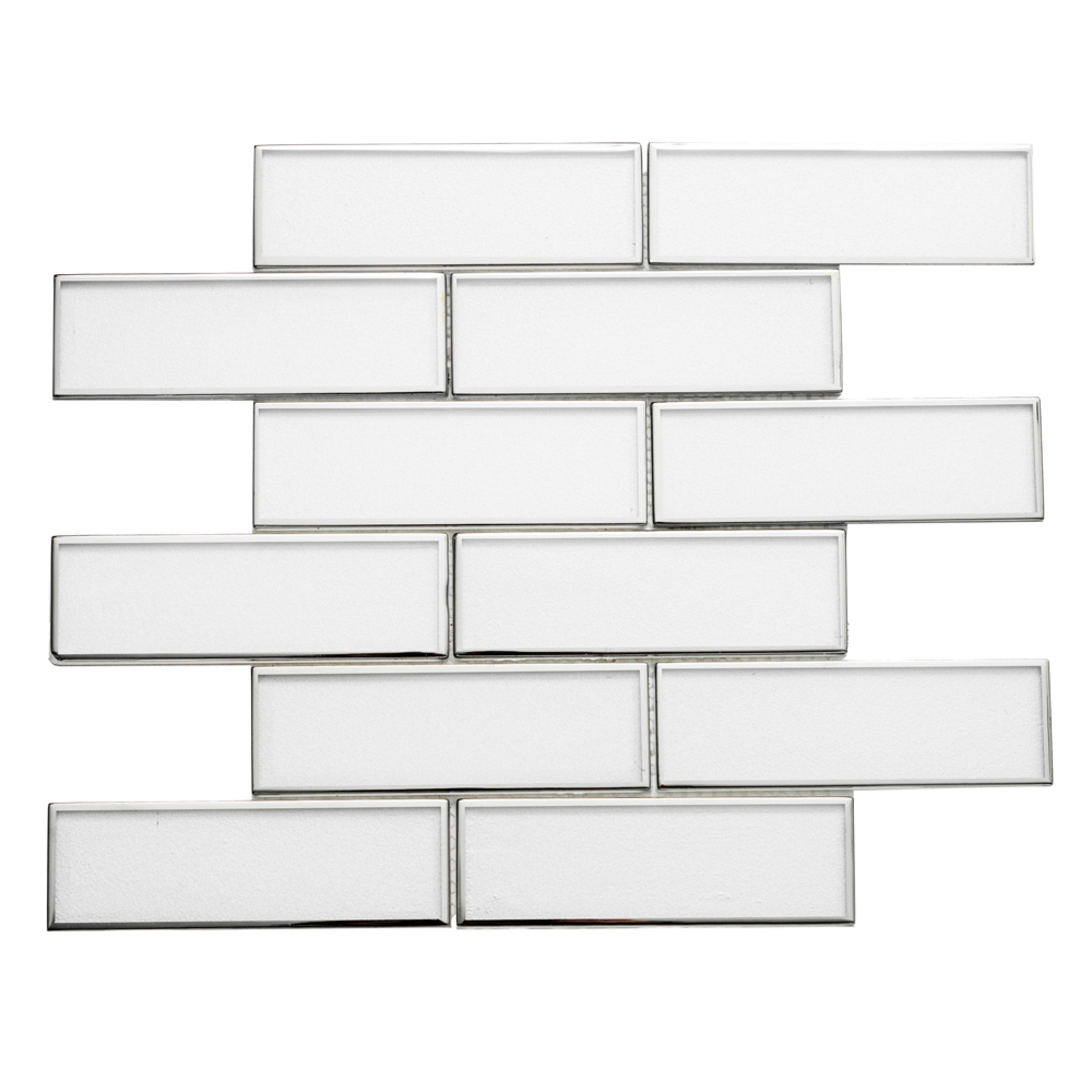 Chelsea in White With Silver Glass Tile