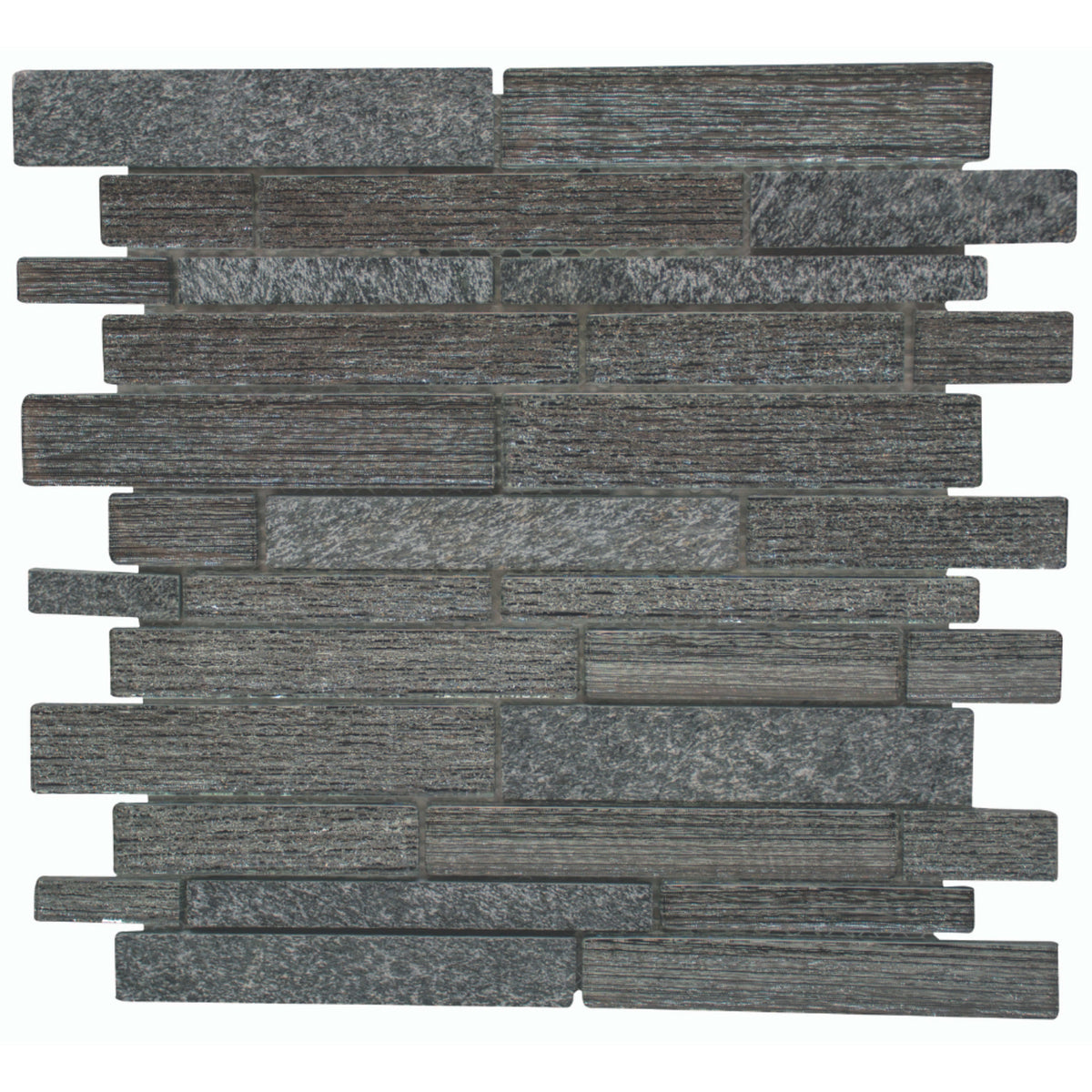 Galaxy in Black Brick Glass Tile