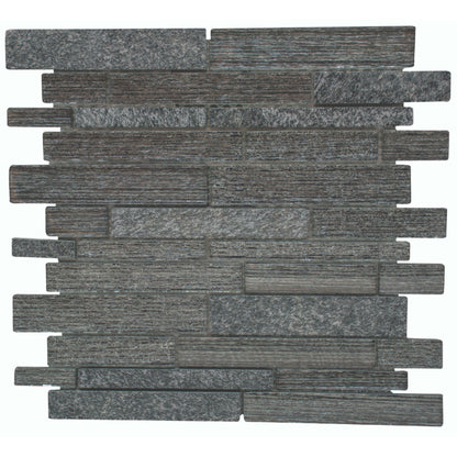 Galaxy in Black Brick Glass Tile
