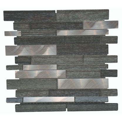 Galaxy in Silver Brick Glass Tile
