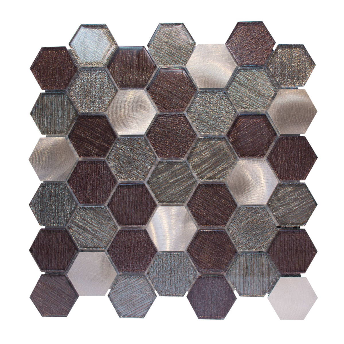 Galaxy in Bronze Hex Glass Tile