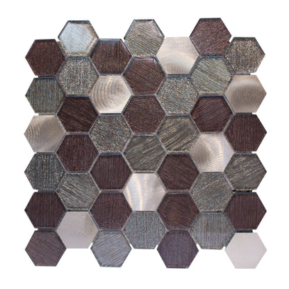 Galaxy in Bronze Hex Glass Tile