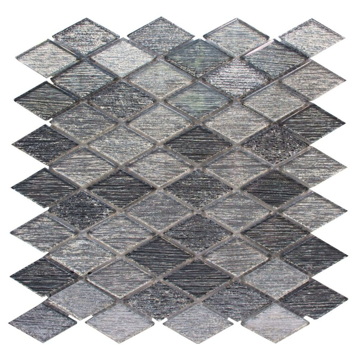 Galaxy in Silver Rhombus Glass Tile