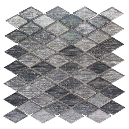 Galaxy in Silver Rhombus Glass Tile
