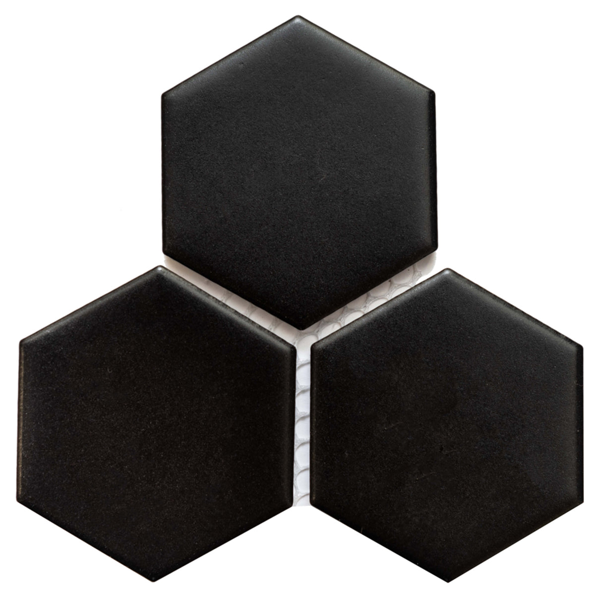 Hexagon in Black 2x2 Tile