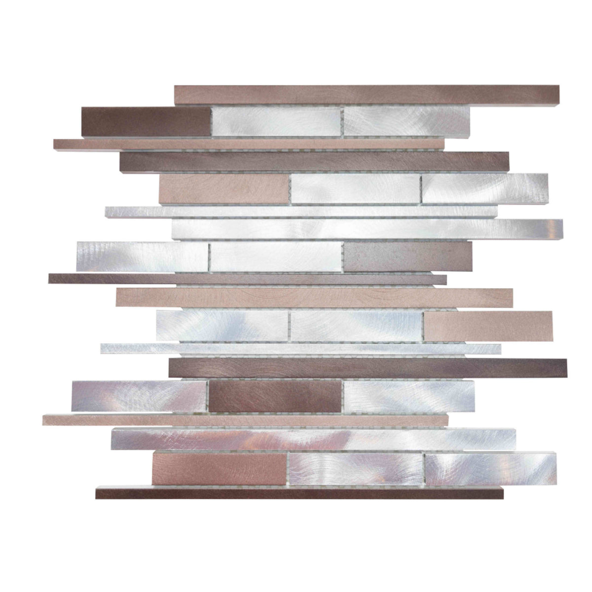 Metallic in Noce Brick Glass Tile