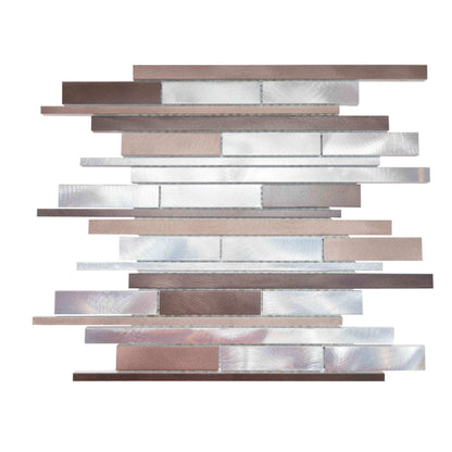 Metallic in Noce Brick Glass Tile