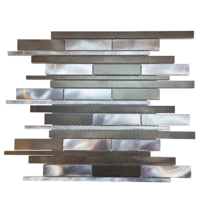 Metallic in Verde Brick Glass Tile
