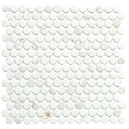Penny in Calacatta Gold Glass Tile