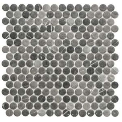Penny in Grafito Glass Tile
