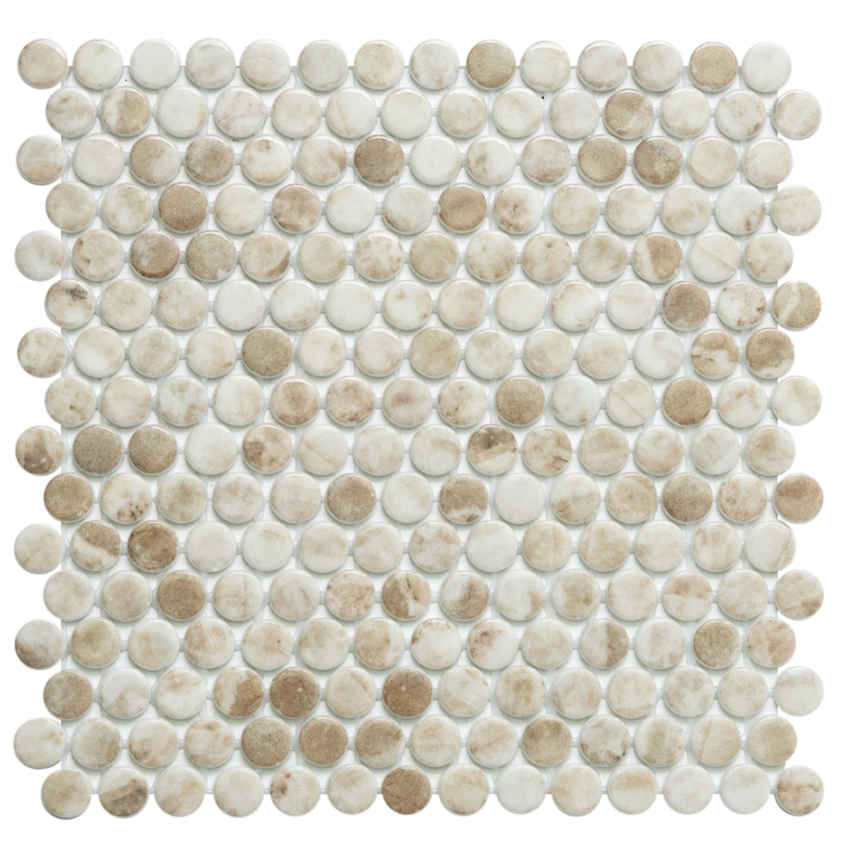 Penny in Kara Beige Glass Tile