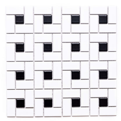 Spiral in Black & White Tile