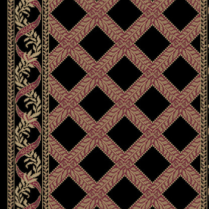 Garden Trellis Runner in Black Rose Carpet