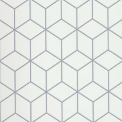 Geometry in Cube Gray 10" X 10" Tile