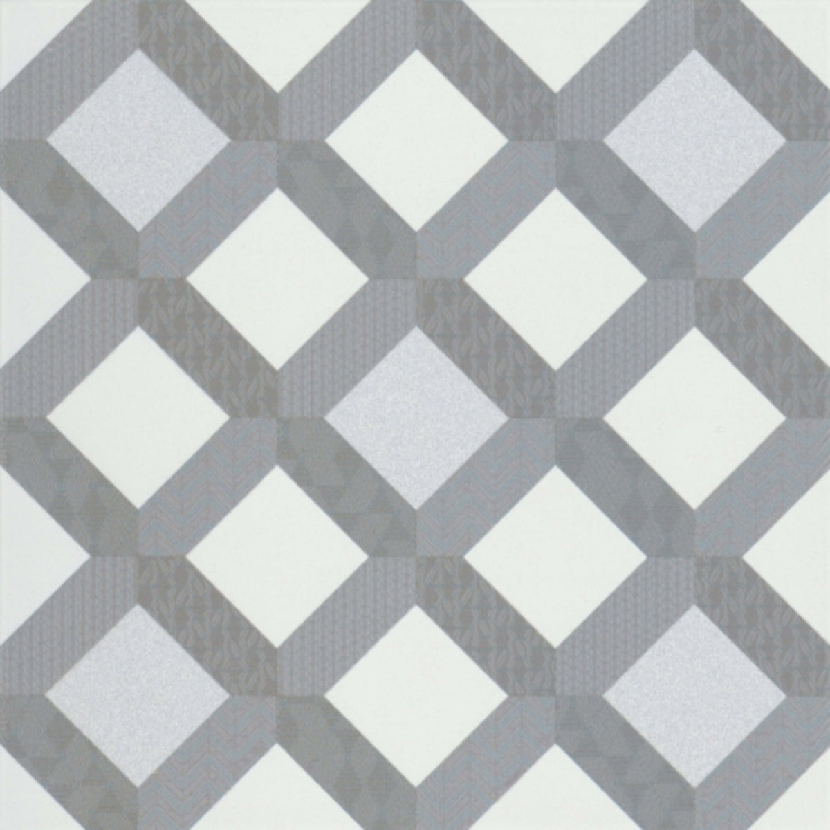 Geometry in Frame Gray 10" X 10" Tile