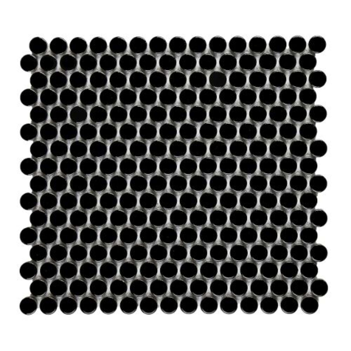 Finish Line in Glossy Black Pennyrounds Tile