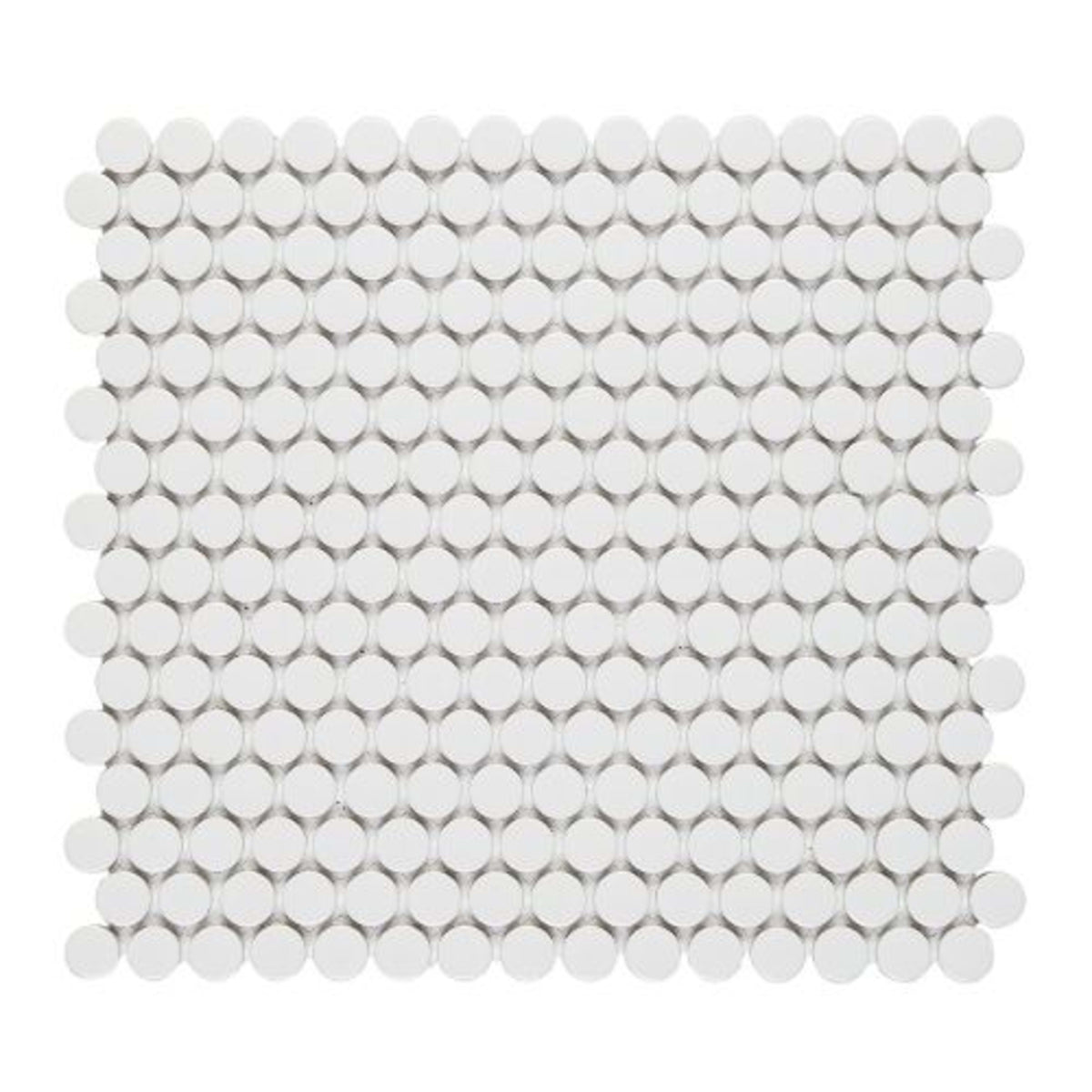 Finish Line in Glossy White Pennyrounds Tile