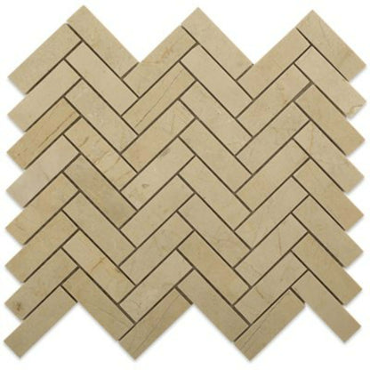 Crema Marfil in Crema Marfil 1x3 Herringbone Natural Stone