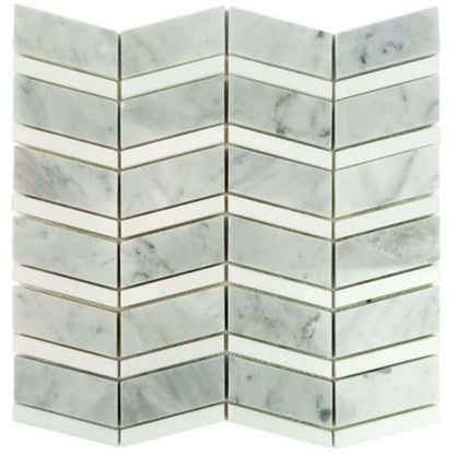 Heraldry in White Carrara With White Thassos Line Natural Stone