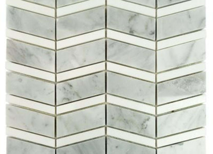 Heraldry in White Carrara With White Thassos Line