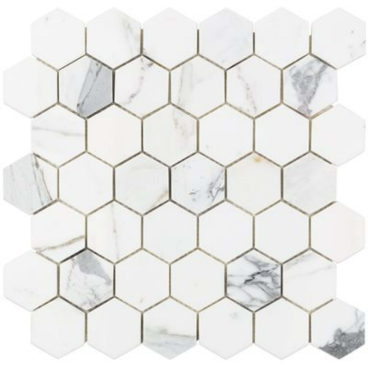 Calacatta in Calacatta 2'' Hexagon Natural Stone