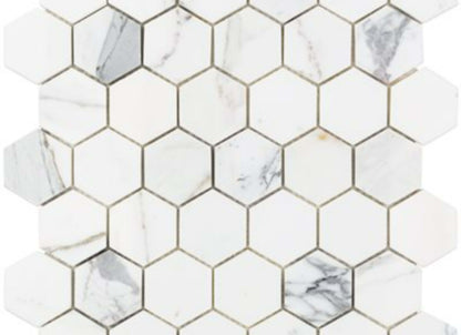 Calacatta in Calacatta 2'' Hexagon