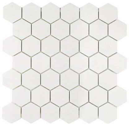 White Thassos in White Thassos 2'' Hexagon Natural Stone