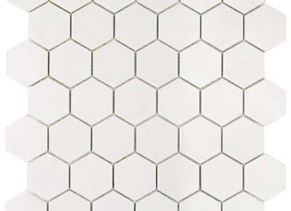 White Thassos in White Thassos 2'' Hexagon