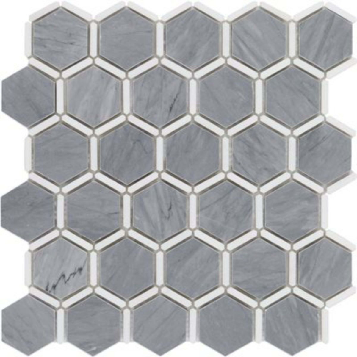 Honeycomb in Burlington Gray  White Thassos Natural Stone