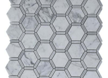 Honeycomb in White Carrara  Light Bardiglio