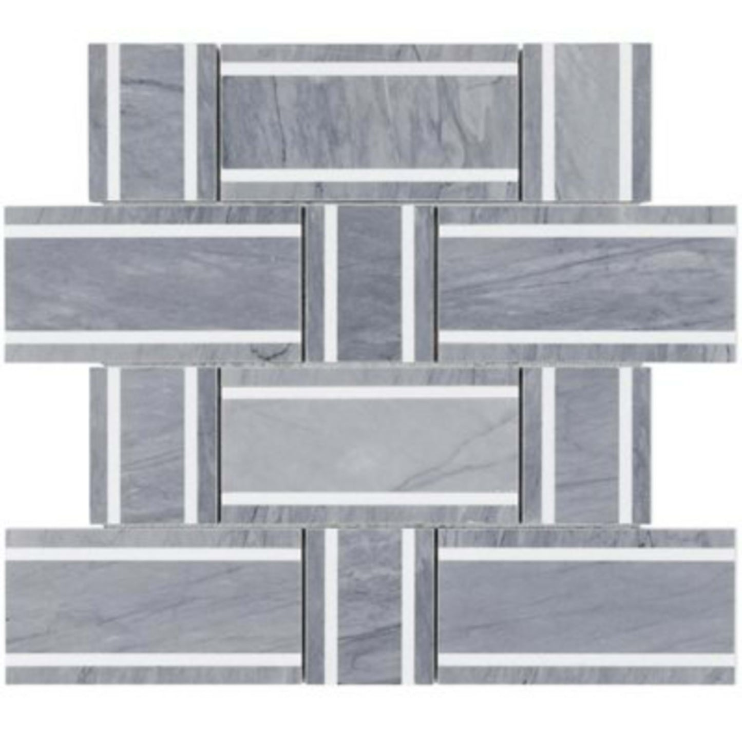 Interlace in Burlington Gray  White Thassos Natural Stone