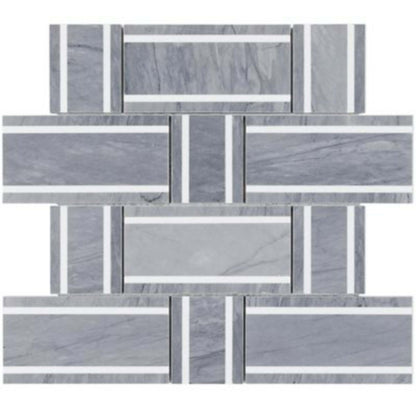 Interlace in Burlington Gray  White Thassos Natural Stone