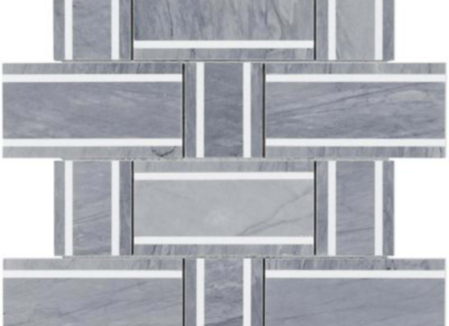 Interlace in Burlington Gray  White Thassos