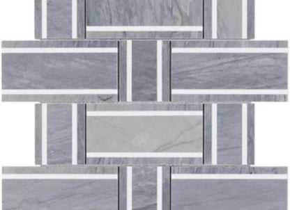 Interlace in Burlington Gray  White Thassos