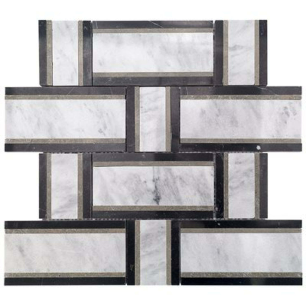 Interlace in Malasia Gray Lagos  Nero Marquina Natural Stone