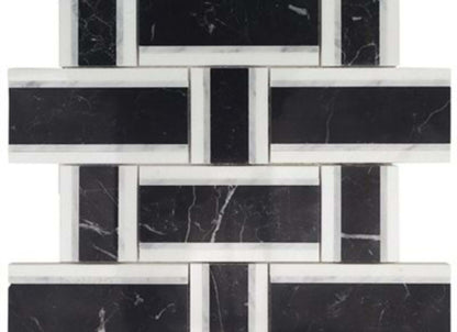 Interlace in Nero Marquina White Carrara  Thassos