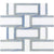 Interlace in White Thassos  Blue Macauba Natural Stone