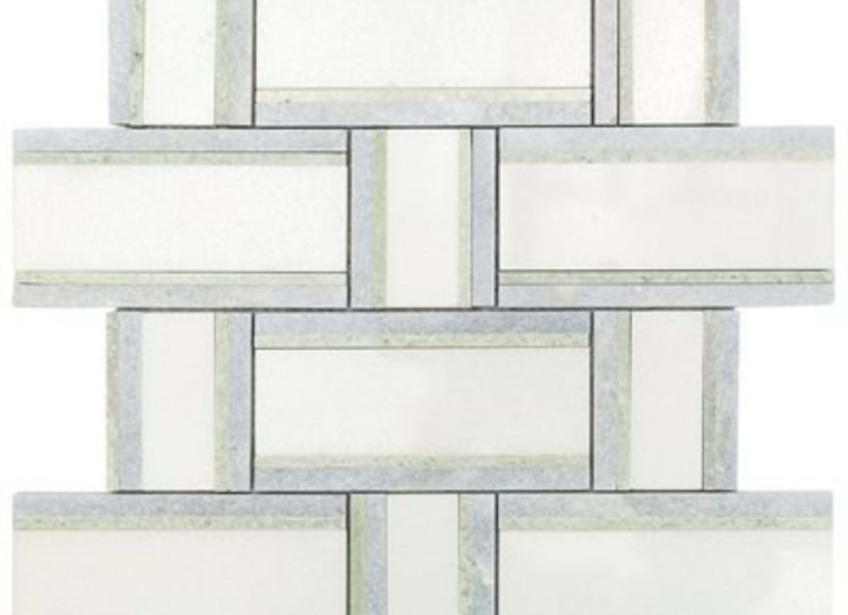 Interlace in Thassos Ming Green  Blue Celeste