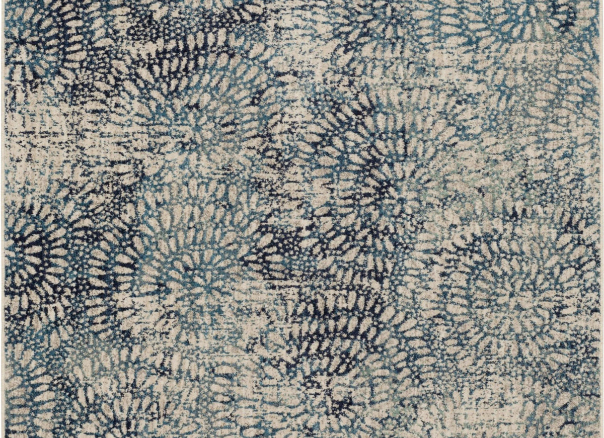 Imprinted Blooms Aqua