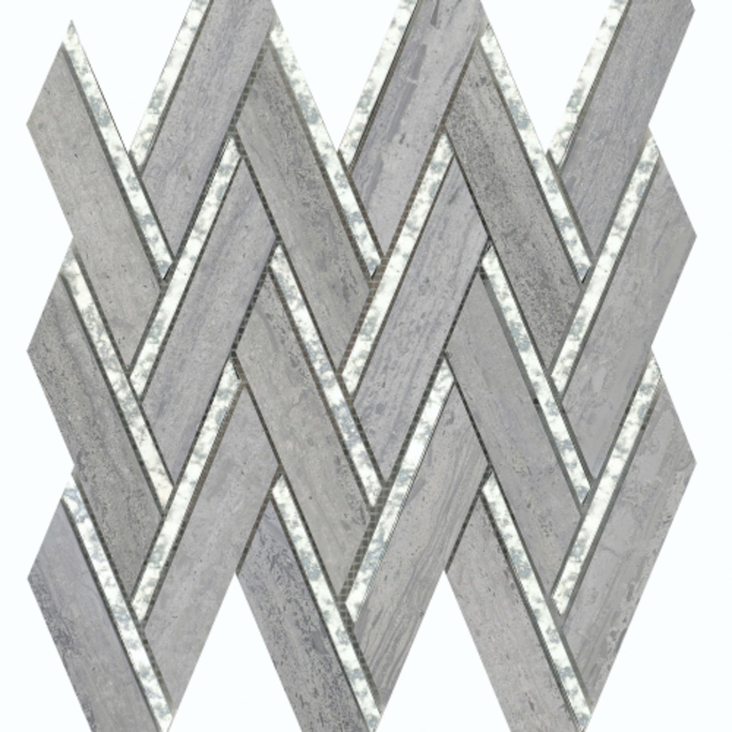 Impulse in Blue Chevron Glass Tile
