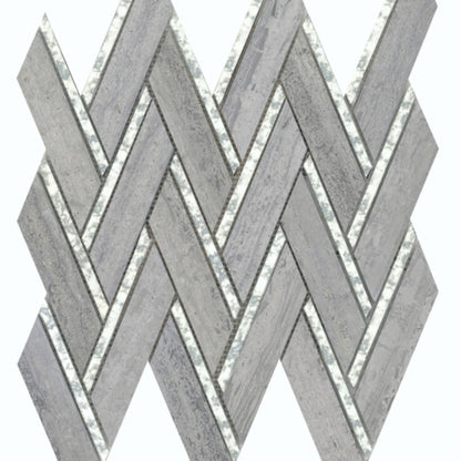 Impulse in Blue Chevron Glass Tile