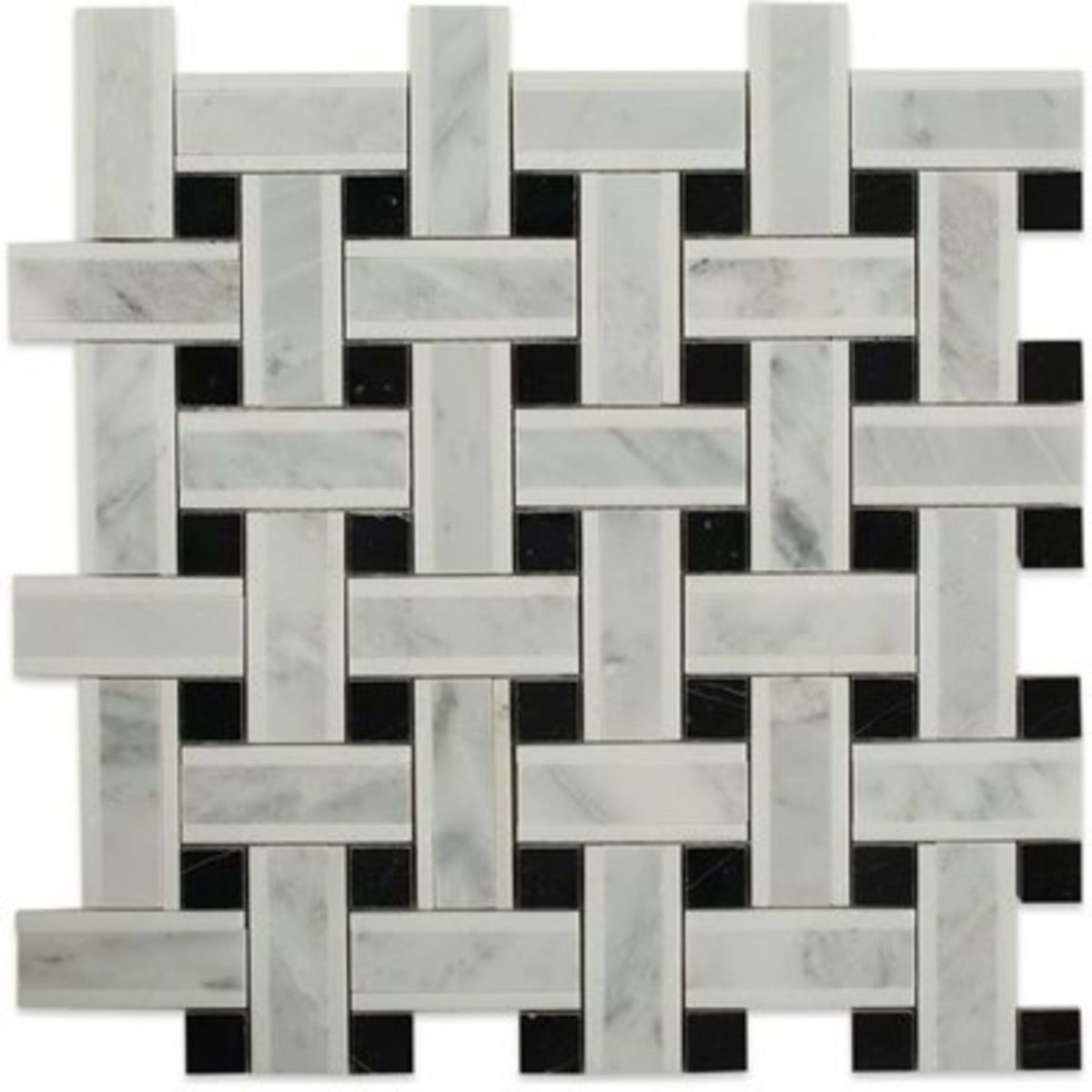 Lattice in White Thassos With Light Gray  Black Natural Stone