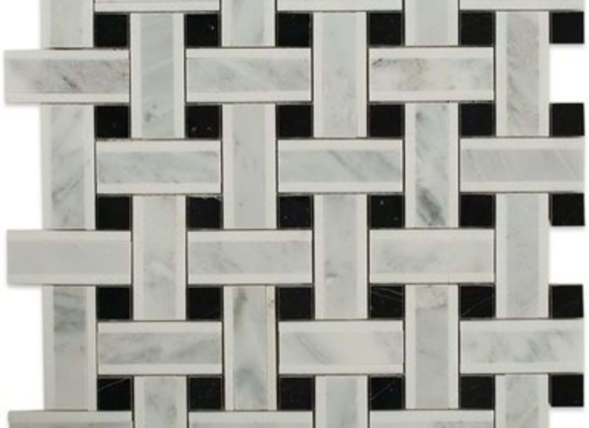 Lattice in White Thassos With Light Gray  Black