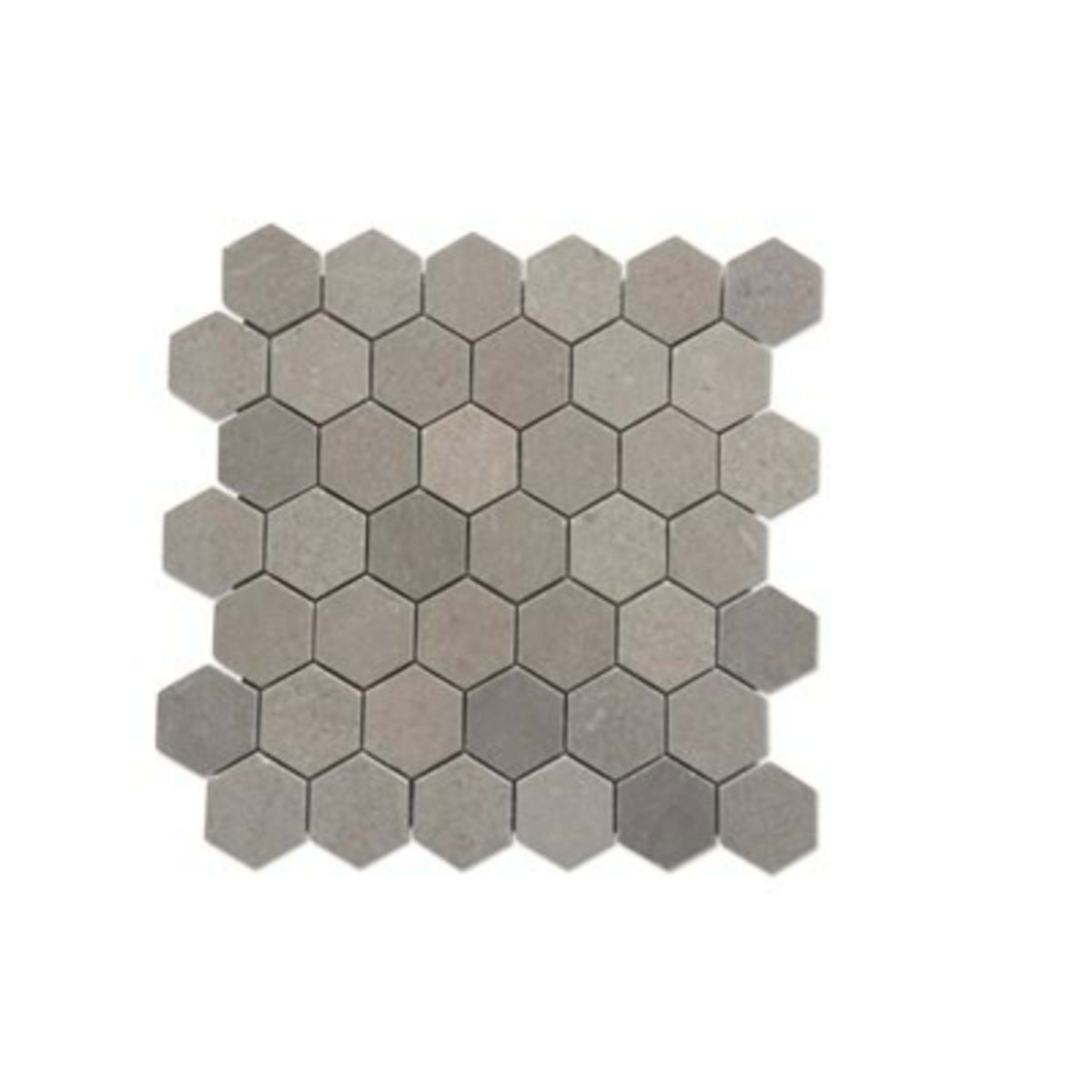 Lady Gray in Hexagon 2'' Honed Natural Stone